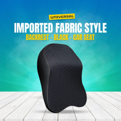 Universal Imported Fabric Style Backrest - Black - Car Seat Headrest Memory Cotton Soft Breathable Pillow Neck