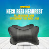 Car Leather Neck Rest Headrest Pillow Super Soft Memory Foam Black