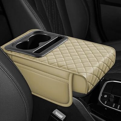 Universal Car Center Console Armrest Beige