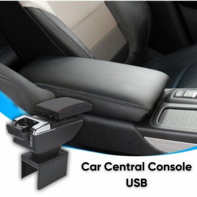 Universal Car Central Console Armrest Interior Storage Box with USB Ports