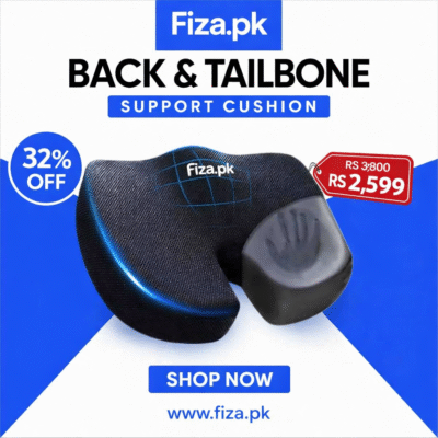 Coccyx Pillow tailbone seat Cushion for sciatica, pain relief Back / Lumbar Support (Black)