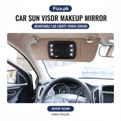 Car Sun Visor Makeup Mirror with Touch LED Lights – Clip-On Vanity Mirror for Vehicles