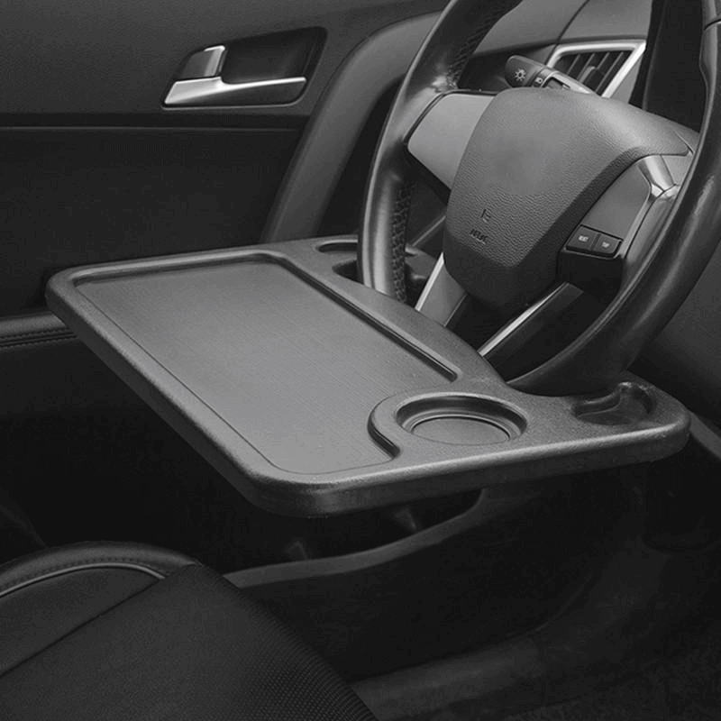 Universal Car Steering Wheel Desk Food Tray with Cup Holder and Laptop Stand