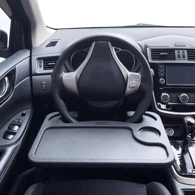 Alternative view of Universal Car Steering Wheel Desk Food Tray with Cup Holder and Laptop Stand