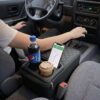 Car Armrest Box Pad Universal Storage Bag, Elbow Support, Soft Cushion & Cup Holder for Cars Which Have No Consoles